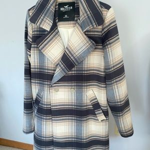 Hollister coat. Plain flannel. Worn once